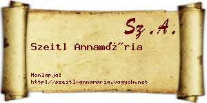 Szeitl Annamária névjegykártya